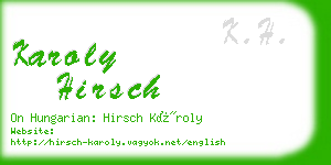 karoly hirsch business card